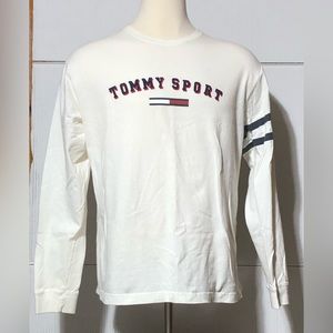 Tommy Jeans large  long sleeve white cotton tee. 30” L 25” sleeve